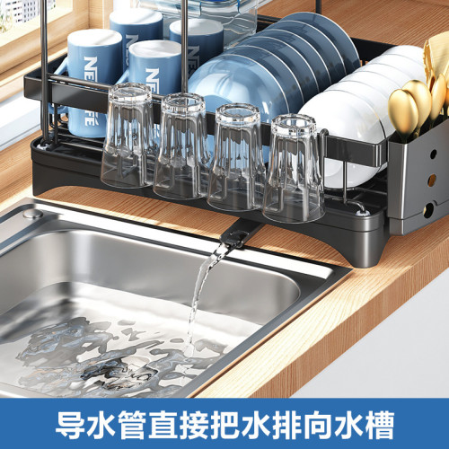 廚房碗碟收納架瀝水架台面多功能放碗刀叉筷子收納盒杯架碟架碗架