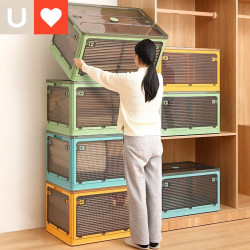 友耐嚴選家用塑膠透明整理衣櫃衣服衣物玩具書本儲物盒折曡收納箱