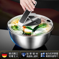 不鏽鋼蔬菜沙拉脫水器手搖式甩乾機電動果蔬瀝水籃廚房家用洗菜盆