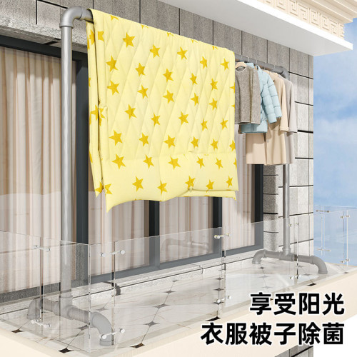 鋼管晾衣架掛衣架單桿特厚臥室落地立式陽戶外曬衣服被子不鏽鍍鋅