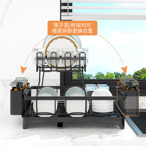 嚴選雙層廚房置物架台面可拆卸碗筷碗盤收納碗架廚用碗碟瀝水架