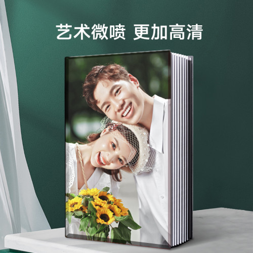 相冊寫真來圖製作成書水晶亞克力影樓婚紗照兒童情侶寶寶影集