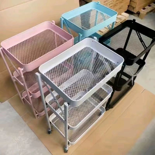 廚房多層收納車PP帶輪收納架嬰兒用品小推車可移動多功能置物架