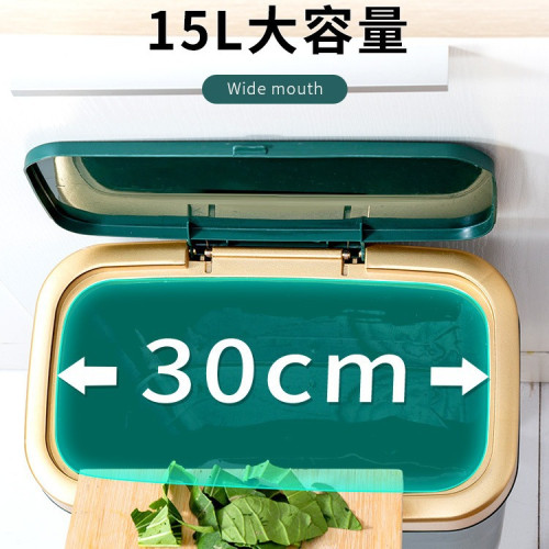 雙藝垃圾桶多色按壓式高腳廚房垃圾桶輕奢大容量PP材質垃圾桶家用