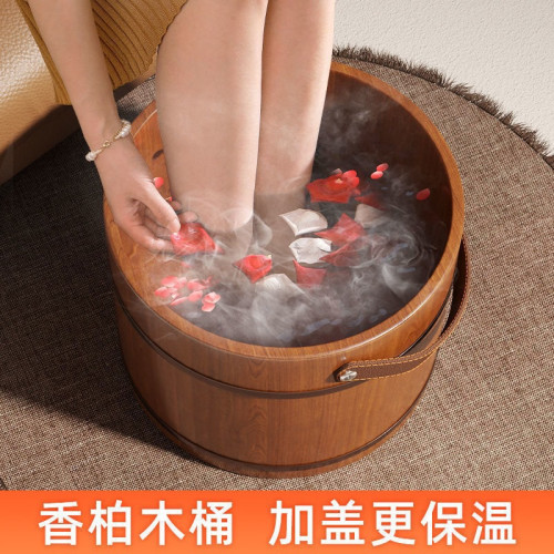 手提泡腳木桶過小腿木質洗腳桶家用按摩足浴桶木質洗腳盆足浴盆