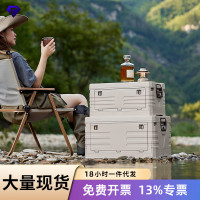 【嚴選】戶外收納箱家用防塵可攜式可折曡露營側開門儲物盒整理箱