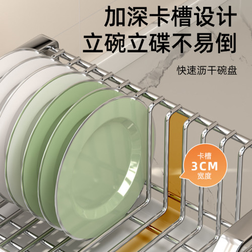 瀝水碗盤架304不鏽鋼碗碟收納架廚房置物架放碗筷架家用2025新款