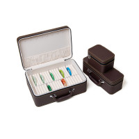 大容量皮質手鐲盒多位手鐲箱專用翡翠玉鐲子手鐲收納盒