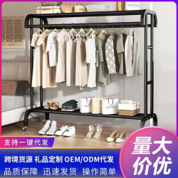 加粗落地掛衣架室內家用晾衣架陽台臥室掛衣服置物架可移動衣帽架