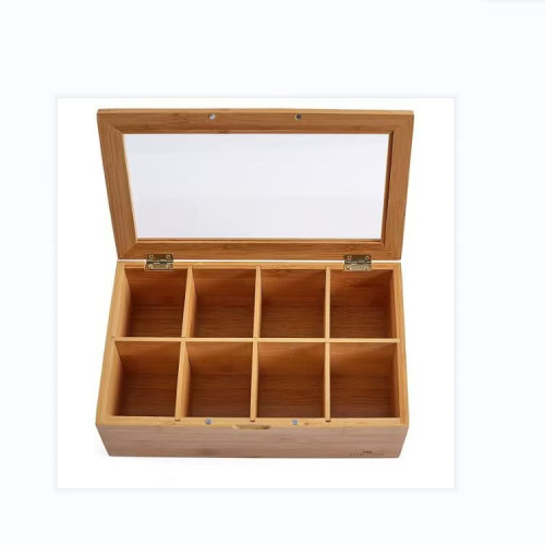 木質帶蓋透明茶包禮品盒禮品盒辦公室桌面翻蓋式咖啡包收納展示盒
