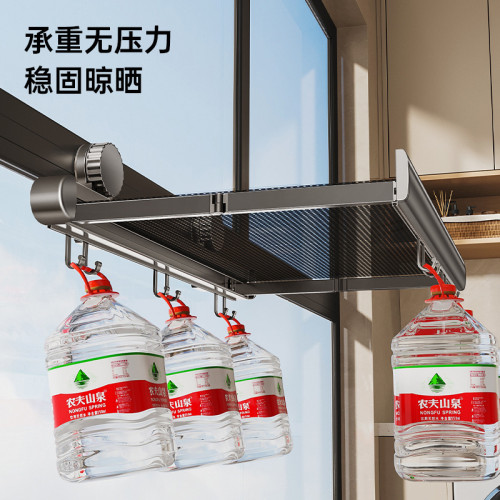 吸盤隱形晾衣架伸縮折曡晾曬網室內晾曬襪子利用陽台空間晾衣