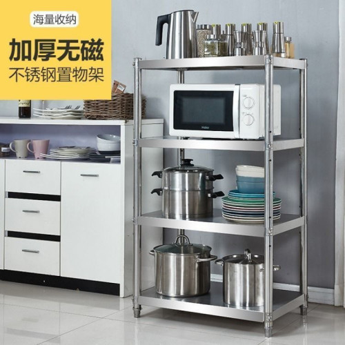 德國進口加厚不鏽鋼廚房置物架落地多層微波爐烤箱架櫥櫃收納架儲