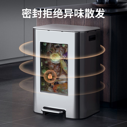 新品不鏽鋼垃圾桶大容量商用家用廚房腳踏式帶蓋酒店辦公室超60L