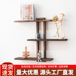 木質壁掛3件套置物架可變浮動擱板浴室架客廳牆面書本收納架