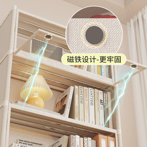 收納櫃儲物櫃落地客廳靠牆家用玩具櫃子書架透明防塵衣櫃出租房用