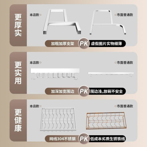 廚房不鏽鋼碗碟架瀝水架台面刀架砧板架多功能多層碗盤筷收納架