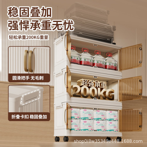 多層塑膠儲物櫃折曡式收納櫃家居客廳玩具整理櫃零食置物架床頭櫃