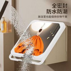 ✅浴室壁畫收納箱衛生間放衣服防水免打孔壁掛折曡收納櫃置物