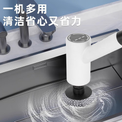 電動清潔刷家用多功能浴室廚房地板伸縮長短兩用清潔刷厠所洗地刷