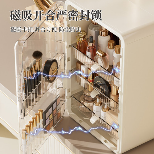 化妝品收納盒桌面收納高級感輕奢梳妝台桌面口紅防塵置物架大容量