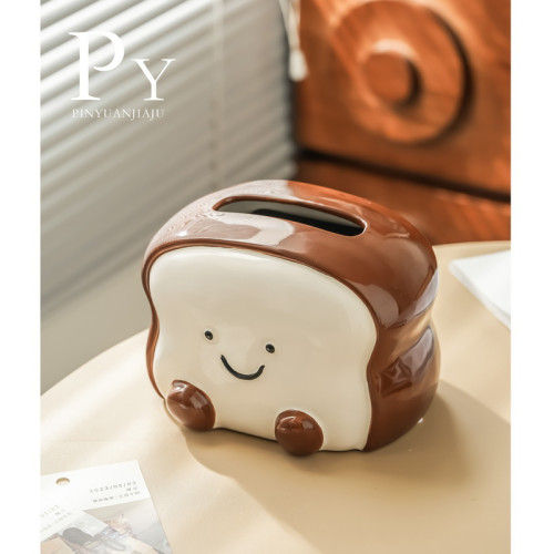 【哇噢】可愛吐司麵包俠高顔值紙巾盒家用客廳茶幾餐桌臥室陶