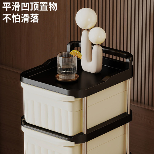 抽屜式奶油風家用收納小推車置物架帶輪衛生間廚房零食多層收納架