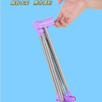 可攜式伸縮折曡晾衣架不鏽鋼伸縮可折曡衣架家用加粗旅行晾衣桿