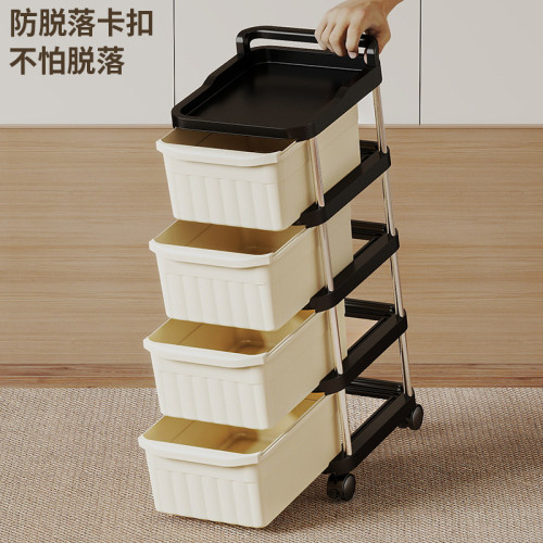 家用抽屜式小推車置物架多層零食儲物收納架可移動嬰兒用品收納櫃