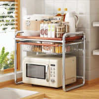 中古風微波爐置物架家用廚房收納架台面多功能烤箱置物架大號