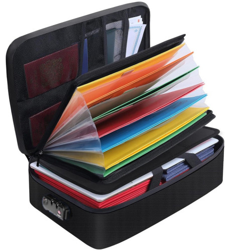 防火包防水護照文件收納包帶鎖大容量卡包帶風琴頁 防火包防水護照文件收納包帶鎖大容量卡包帶風琴頁