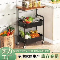 網紅推薦收納架書房臥室零食玩具整理架小推車置物架可移動帶桌板