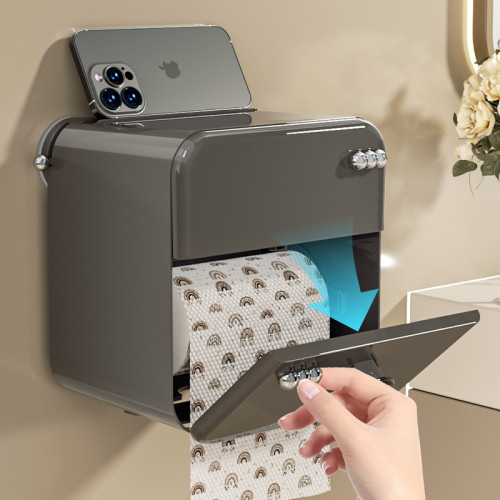 衛生間厠紙盒吸盤香薰壁掛免打孔防水收納盒厠所雙層抽紙卷紙巾盒 衛生間厠紙盒吸盤香薰壁掛免打孔防水收納盒厠所雙層抽紙卷紙巾盒