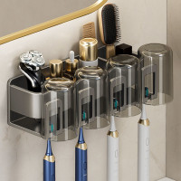 免打孔牙刷架子置物架家用套裝電動牙杯刷牙衛生間浴室漱口杯壁掛