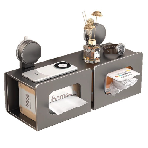 吸盤紙巾盒衛生間溼厠紙置物架厠所壁掛式厠紙盒免釘 吸盤紙巾盒衛生間溼厠紙置物架厠所壁掛式厠紙盒免釘