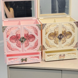 MEIYU每遇輕奢高級感梳妝台帶鏡子小型化妝桌化妝品收納節日禮物