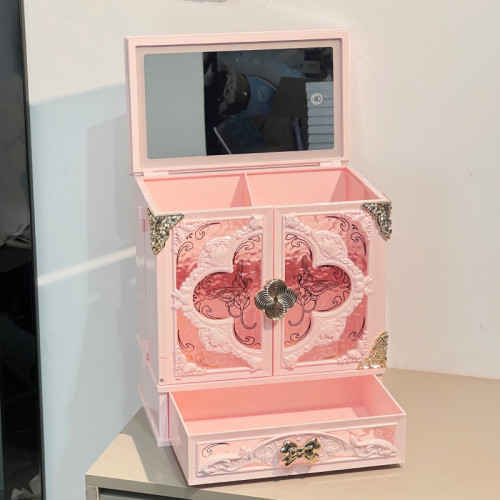 MEIYU每遇輕奢高級感梳妝台帶鏡子小型化妝桌化妝品收納節日禮物