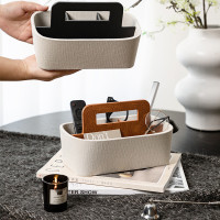 手提遙控器收納盒高級創意客廳茶幾桌面分類整理盒皮質玄關收納盒