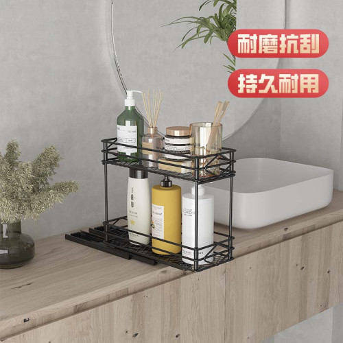 廚房滑軌式調料架子家用洗手間香薰收納架鐵藝抽拉置物架