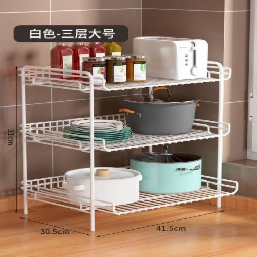 廚房鍋架鍋具收納架子置物架家用神器多層櫥櫃下水分層隔板碗盤
