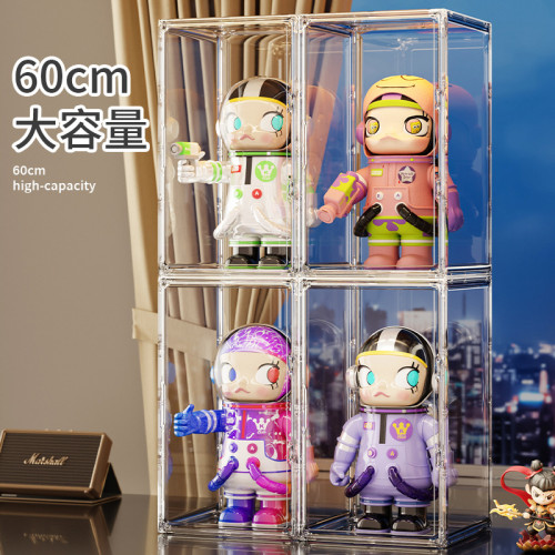 60CM泡泡瑪特zimomolaubu大首領大天使透明磁吸收納亞克力展示盒