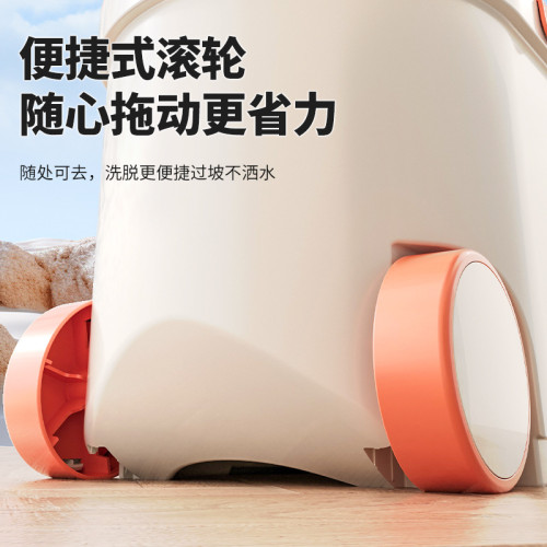 開心媽媽雙驅動旋轉拖把一整套拖布學生宿舍乾溼分離甩桶磁磚耐用