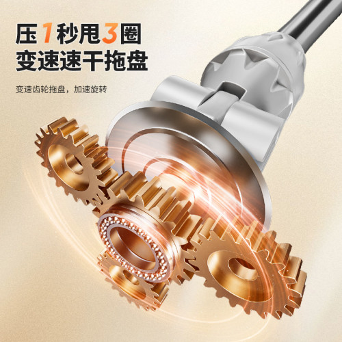 旋轉拖把開心媽媽2024新款免手洗旋轉式自動甩乾洗脫一體拖把桶