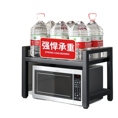 可伸縮微波爐置物架可調節電飯煲支架調料罐收納架多層烤箱儲物架