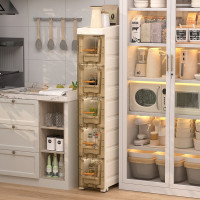 多層大容量透明收納櫃塑膠把手衛生間抽屜式夾縫櫃客廳落地置物櫃