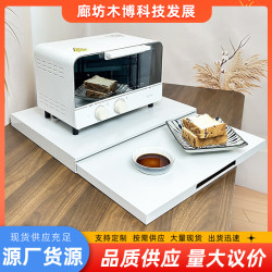 廚房置物架抽拉式鐵藝微波爐收納電飯煲托盤支架台面抽拉式抽屜