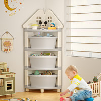 置物架家用角落兒童大容量繪本書架寶寶玩具牆角落地多功能收納架