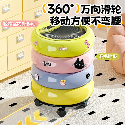 垃圾桶家用客廳廚房輕奢高檔帶蓋甜甜圈收納桶卡通可愛可移動紙簍