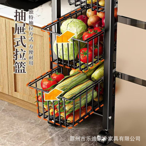 夾縫款微波爐烤箱多層蔬菜架可移動收納架窄縫儲物架子廚房置物架