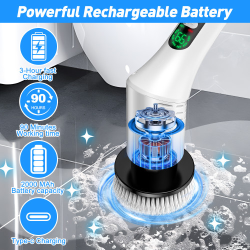 家用電動清潔刷充電式洗厠所刷無線手持衛生間廚房強力浴室多功能