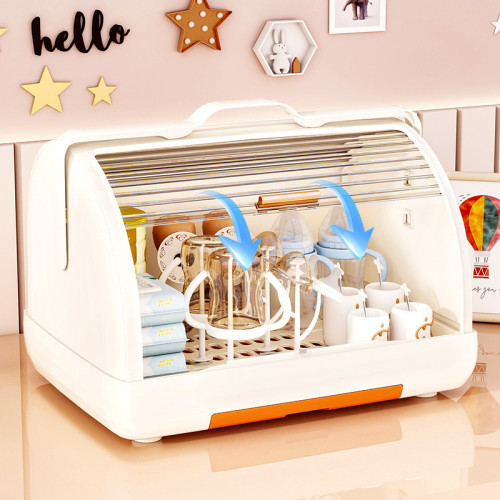 奶瓶室內收納箱嬰兒寶寶輔食工具餐具收納盒臥室防塵帶蓋瀝水架子 奶瓶室內收納箱嬰兒寶寶輔食工具餐具收納盒臥室防塵帶蓋瀝水架子
